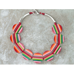 Multi- Col Striped Necklace 